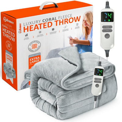 WARMER Electric Heated Throw Blanket Extra Large 200cm x 130cm