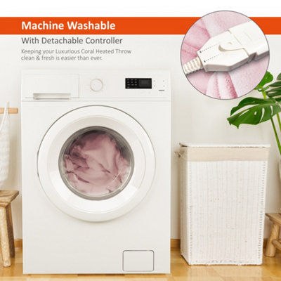 Dreamaker Coral Fleece Electric Heated Throw Blanket [180x200cm] (Mustard) - JB Hi-Fi