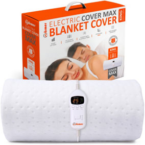 Warmer King Electric Blanket 160cm x 150cm - Left & Right Dual Heating Zones, 9 Heat Settings, 2&10 Hour Timer