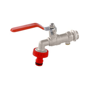 Warmer System 1/2 inch Outside Garden Tap Lever Handle with Check Valve & Hose Connector