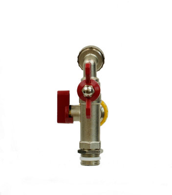 Warmer System 1/2 x3/4 x3/4 Double Outlet Outside Garden Tap with Check Valve and Through The Wall Wallplate Flange Adapter,