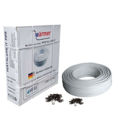Warmer System 100m Roll 16mm Multilayer Pert Al Pert Pipe + 60mm Pipe Staples