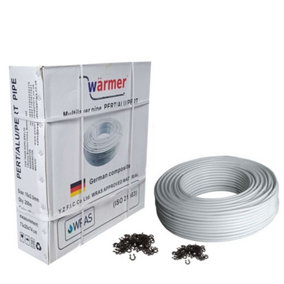 Warmer System 100m Roll 16mm Multilayer Pert Al Pert Pipe + 60mm Pipe Staples
