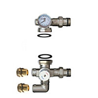 Warmer System Pre-Assembled Thermostatic Controller Blending Mixing Valve For Underfloor Heating Manifold With Adjustable Control