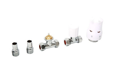 Warmer System Straight White Thermostatic Radiator Valve Vertical Or ...