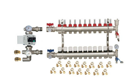 Warmer System Underfloor Heating 11 Port PSW Manifold with Wilo Para ...