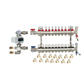 Warmer System Underfloor Heating 11 Port PSW Manifold with Wilo Para Pump and Blending Valve Set