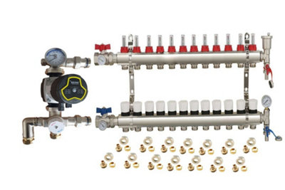 Warmer System Underfloor Heating 12 Port Manifold With A Rated Auto Pump Gpa25 6 Iii And