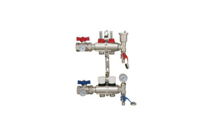 Warmer System Underfloor Heating 2 Port PSW Manifold with Manual Pump and Blending Valve Set