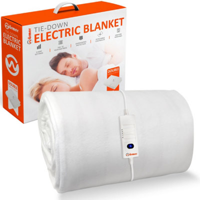 WARMER Tiedown Electric Blanket with 3 Heat Settings and 1 Controller