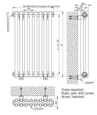 Warmhaus 2 Column 900mm(h) x 462mm(w)