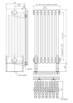 Warmhaus 6 column 300mm(h) x 1145mm(w)