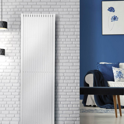 Warmhaus Andromeda D profile single panel vertical radiator in white 1800 (h) x 300 (w) Price Comparisons | Compare The Build