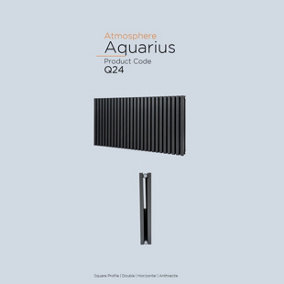 Warmhaus Aquarius Square profile double panel horizontal radiator in anthracite 600 (h) x 1170 (w)