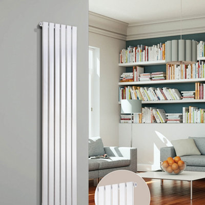 Warmhaus ARIES Flat profile single panel vertical radiator in white 1800 (h) x 514 (w) Price Comparisons | Compare The Build