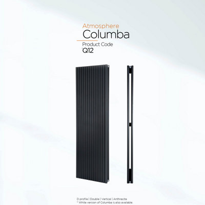 Warmhaus Columba D profile double panel vertical radiator in anthracite 1800 (h) x 300 (w)