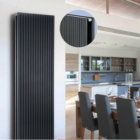 Warmhaus Columba D profile double panel vertical radiator in anthracite 1800 (h) x 405 (w)