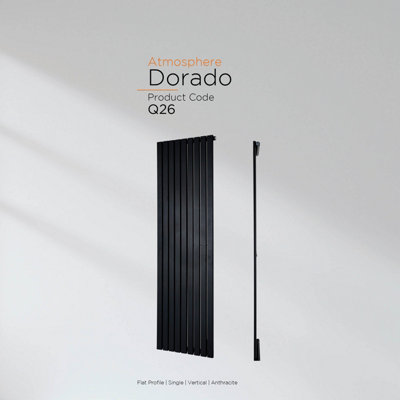 Warmhaus DORADO Flat profile single panel vertical radiator in anthracite 1800 (h) x 218 (w) Price Comparisons | Compare The Build