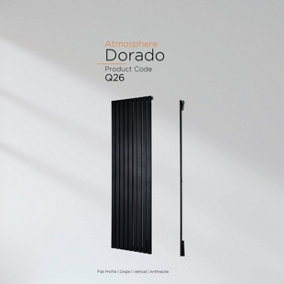 Warmhaus DORADO Flat profile single panel vertical radiator in anthracite 1800 (h) x 218 (w)