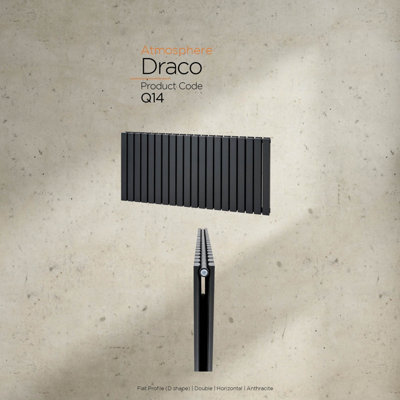 Warmhaus Draco Flat profile double panel Horizontal radiator in anthracite 600 (h) x 826 (w) Price Comparisons | Compare The Build