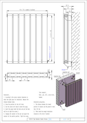 Warmhaus HYDRA Flat profile double panel horizontal radiator in anthractie 600 (h) x 1254 (w)