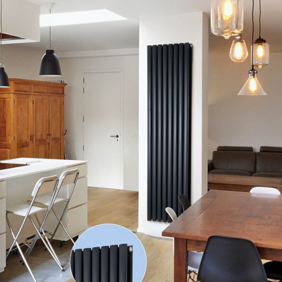 Warmhaus Orion Elips profile double panel vertical radiator in anthracite 1600 (h) x 354 (w)