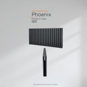 Warmhaus Phoenix Elips profile double panel horizontal radiator in anthracite 600 (h) x 1593 (w)