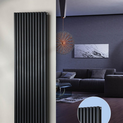 Warmhaus Tucana Square profile double panel vertical radiator in anthracite 1800 (h) x 540 (w) Price Comparisons | Compare The Build