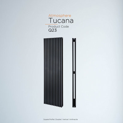 Warmhaus Tucana Square profile double panel vertical radiator in anthracite 1800 (h) x 540 (w)