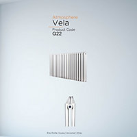 Warmhaus Vela Elips profile double panel horizontal radiator in white 600 (h) x 1593 (w)