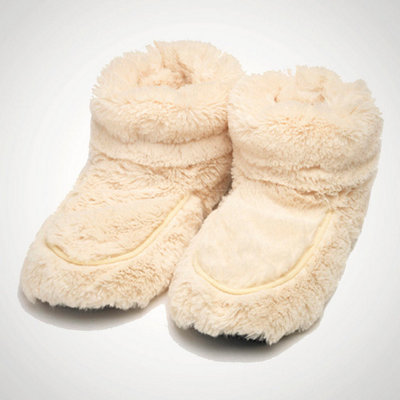 Warmies Microwaveable Slipper Boots In Cream