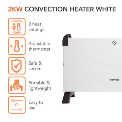 Warmlite WL41007 Convection Heater White 2000W