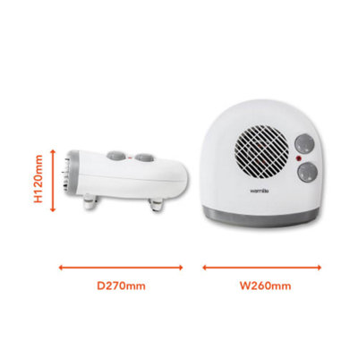 Warmlite WL44004DT Portable Flat Fan Heater With 2 Heat Settings And Overheat Protection 2000w White~p198265987