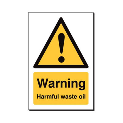 Warning Harmful Waste Oil 240 x 360mm Sign Qty 1