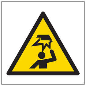 Warning Mind Your Head Logo Safety Sign Adhesive Vinyl 200x200mm (x3)