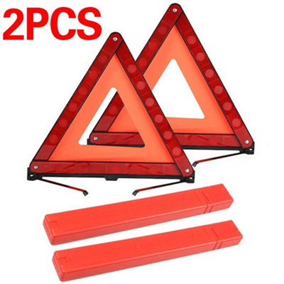 Warning Triangle X 2 Large Reflective Car Breakdown Hazard Road