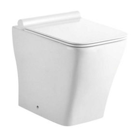 Warren Modern Anti Bacterial Ceramic Back to Wall Toilet Soft Closing Seat WC