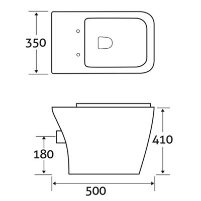 Warren Modern Anti Bacterial Ceramic Back to Wall Toilet Soft Closing Seat WC