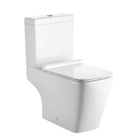 Warren Modern Anti Bacterial Ceramic Close Coupled Toilet Soft Closing Seat WC