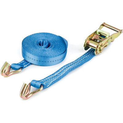 Warrior J Hook Ratchet Strap Heavy Duty 25mm x 8m Pair 1500KG Weight