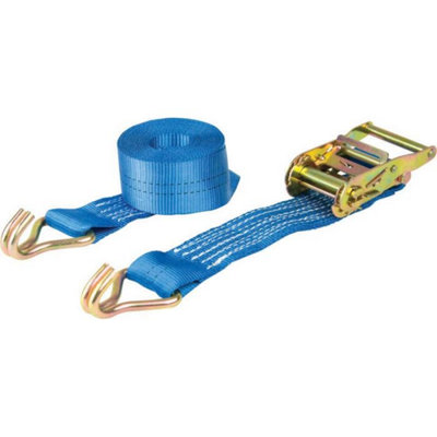 Warrior J Hook Ratchet Strap Heavy Duty 50mm x 5m Pair 2000KG Weight