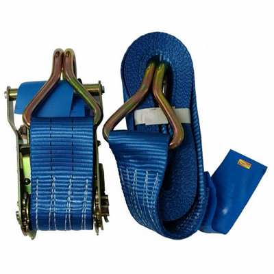 Warrior J Hook Ratchet Strap Heavy Duty 50mm x 7m Pair 2000KG Weight