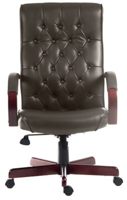 Warwick Bonded Leather Faced Reclining Executive Office Swivel Chair Brown