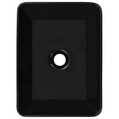 Wash Basin 40x30x13 cm Ceramic Black