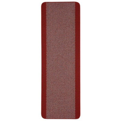 Washable Designer Rugs & Mats Bordered Design in Red 110R