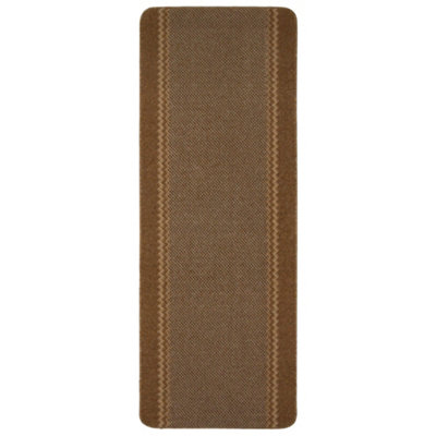 Washable Designer Rugs & Mats Lined Bordered Design in Brown   116Br