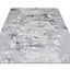 Washable Non-Slip Silver Grey Marble Area Rug 50cm x 80cm