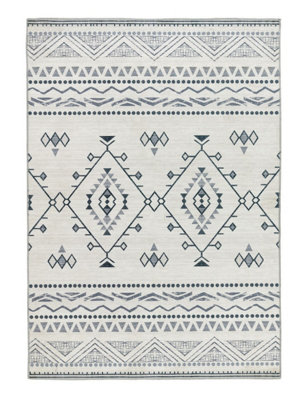 Washable Rug, Anti-Shed Geometric Rug, Traditional Moroccan Rug for Bedroom, Living Room, & Dining Room-160cm X 230cm