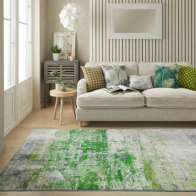 Washable Rug Modern Lux Ivory Green Rug 120x180cm for the
