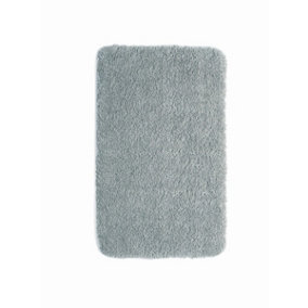 Washable Silver Thick Shaggy Rug, Modern Plain Rug for Bedroom, & Living Room, Silver Rug for Dining Room-60cm X 100cm
